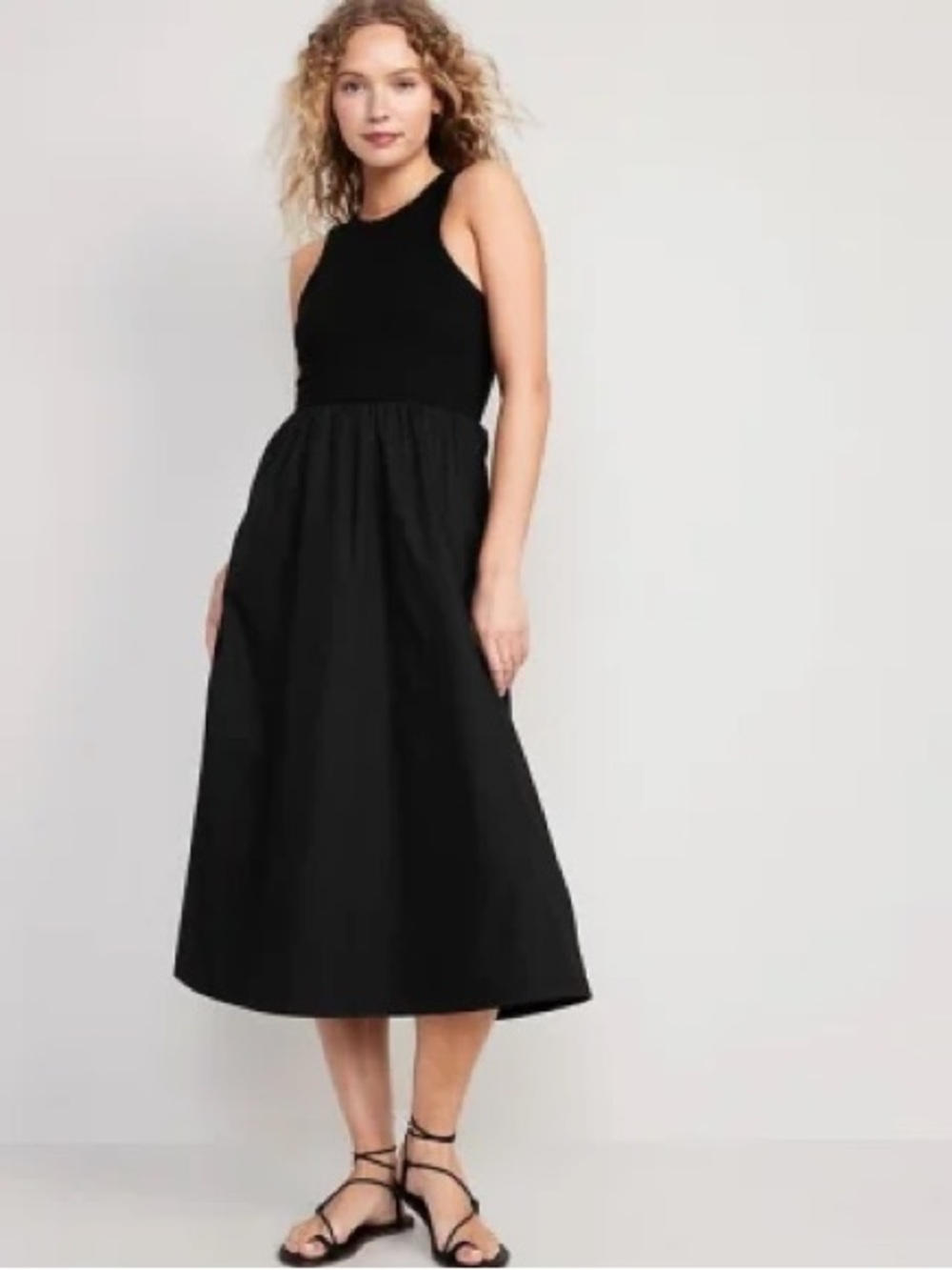 Old Navy Black Sleeveless Midi Dress